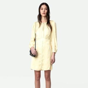 Zadig & Voltaire Yellow Rhodri Satin Dress Size Large Retail $578